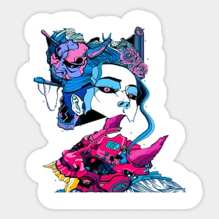 Vaporwave Japanese Cyberpunk Sticker